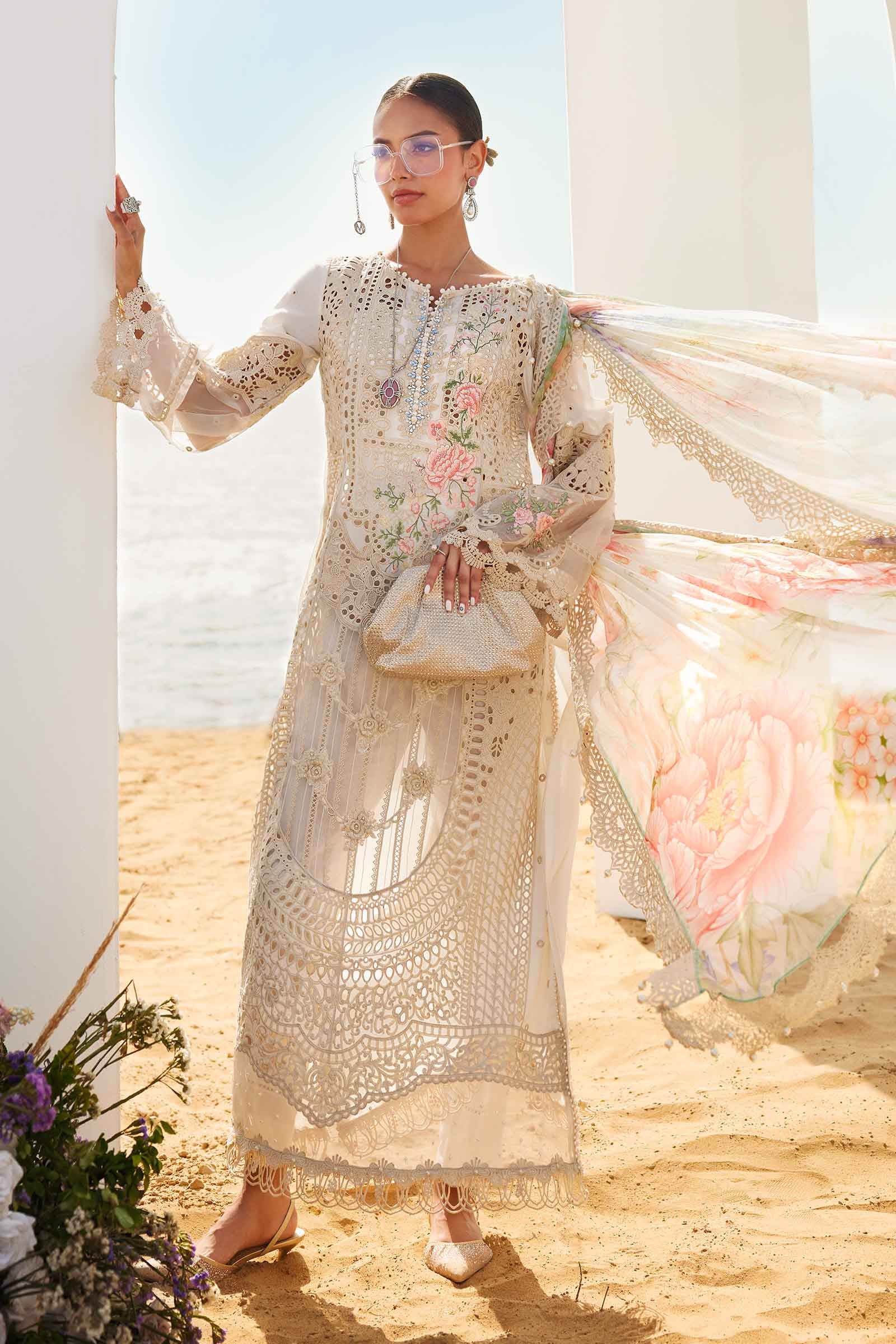 3 Piece Unstitched Embroidered Lawn Suit EID LAWN-25-07-01