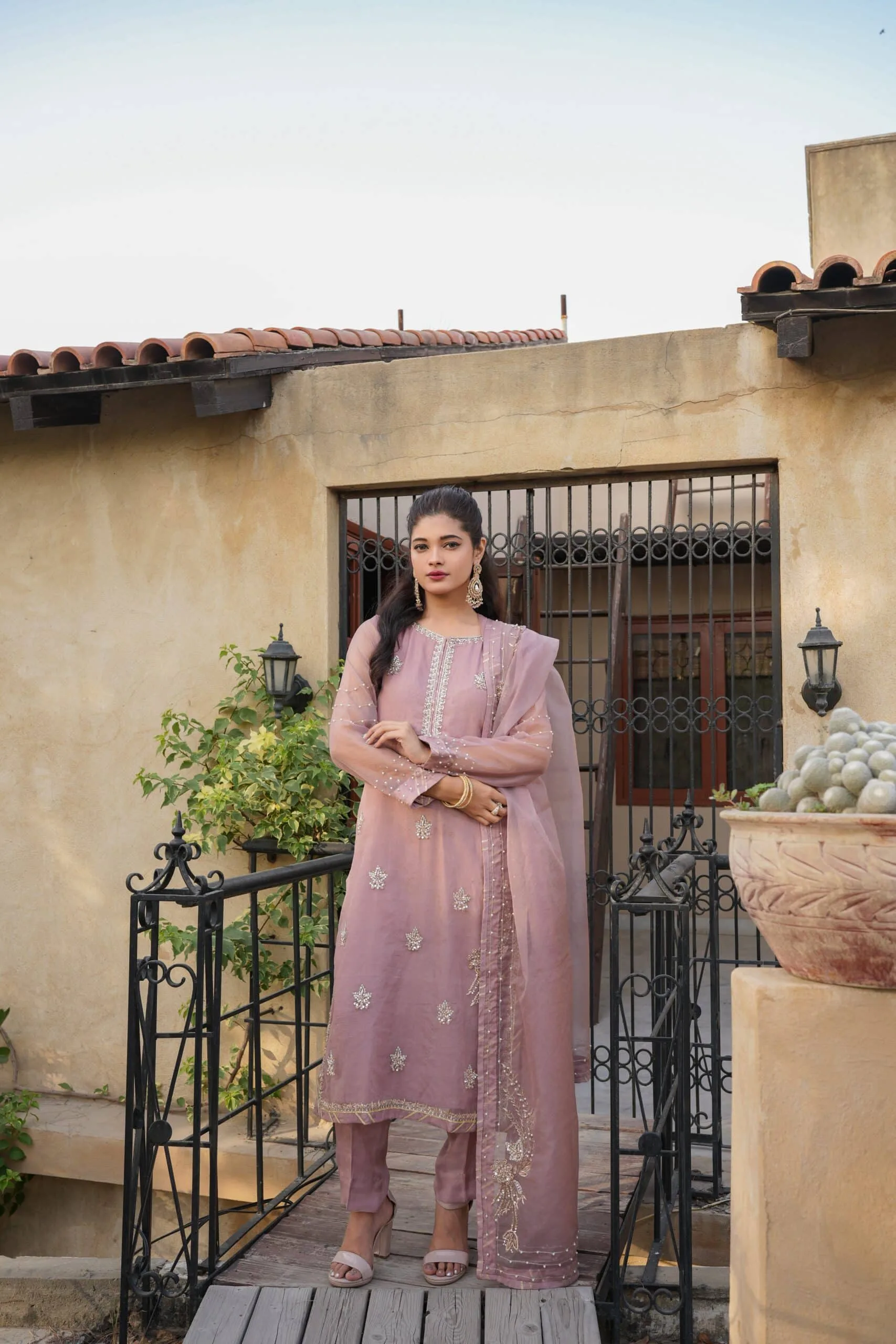 MEHTAB Premium Sheesha Silk with Hand-worked Embellishments & Hand-worked with artisanal motifs Dupatta Eid Luxury Collection 1