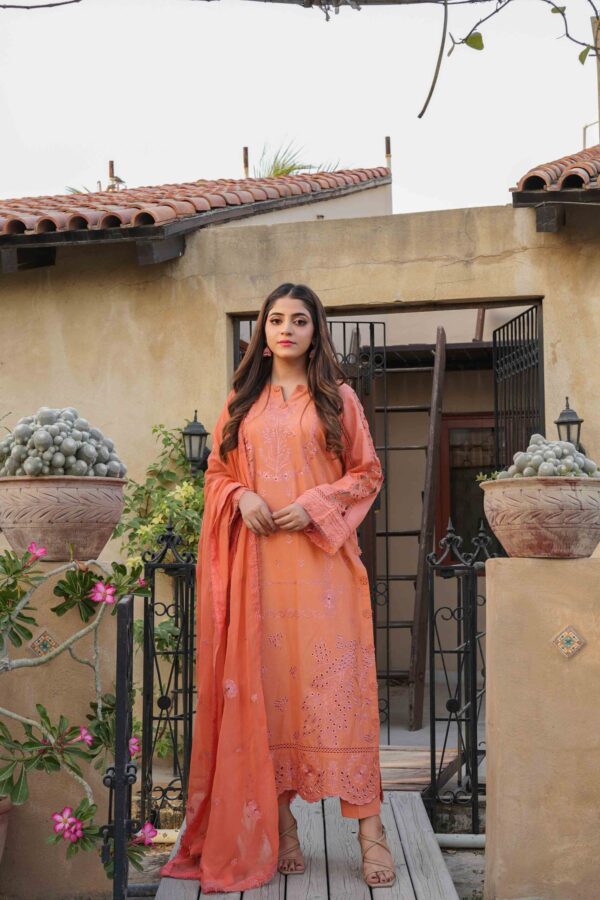 ZARMIN Chikankari Embroidery Lawn with Embroidery Chiffon Dupatta Eid Luxury Collection 1